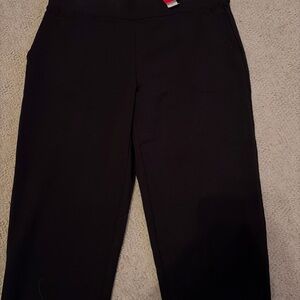 T by Talbots Classic Black Terry Crop Pants